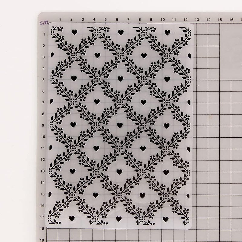 Arbuya Flowers Grid Heart Texture Plastic Embossing Folders for Card Making Scrapbooking or Paper Crafts - Image 3